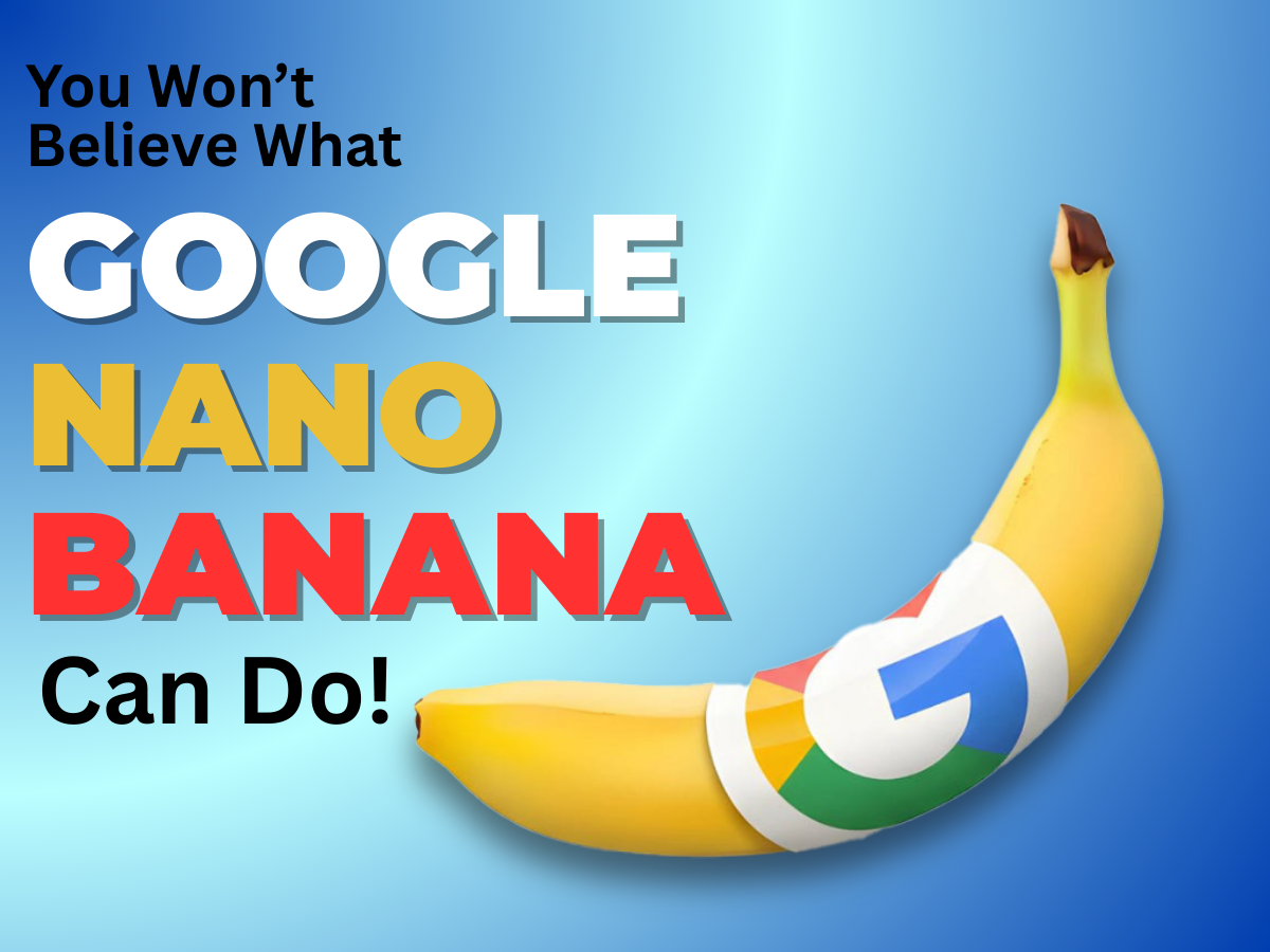 Screenshot illustrating Google Gemini Nano Banana AI image editing—banana-themed icon with Gemini interface